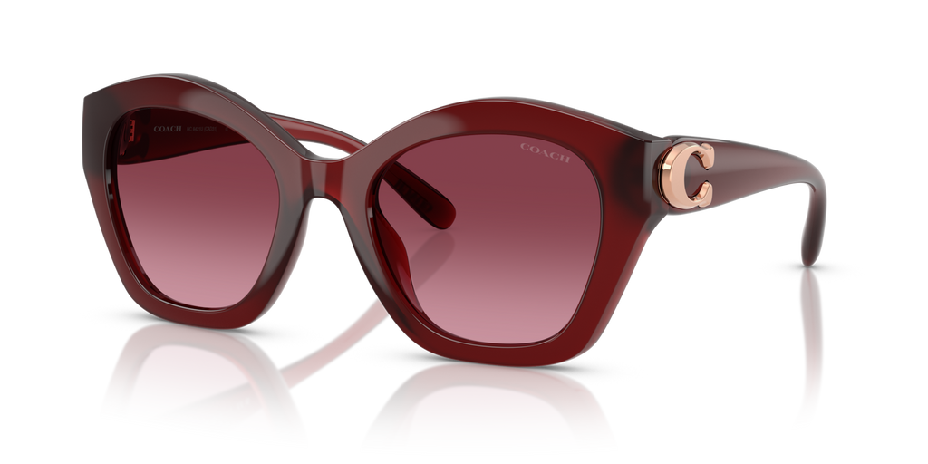 Coach HC8421U CAD31 Geometric Sunglasses - Milky Burgundy