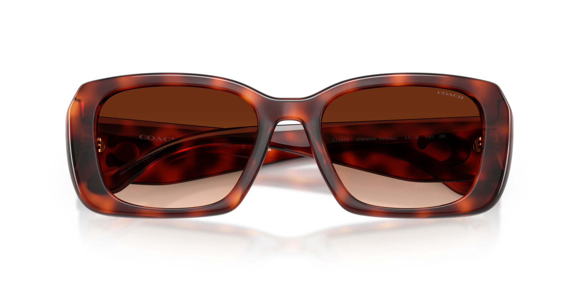 Coach HC8435U CBY82 Square Sunglasses - Caramel Tortoise