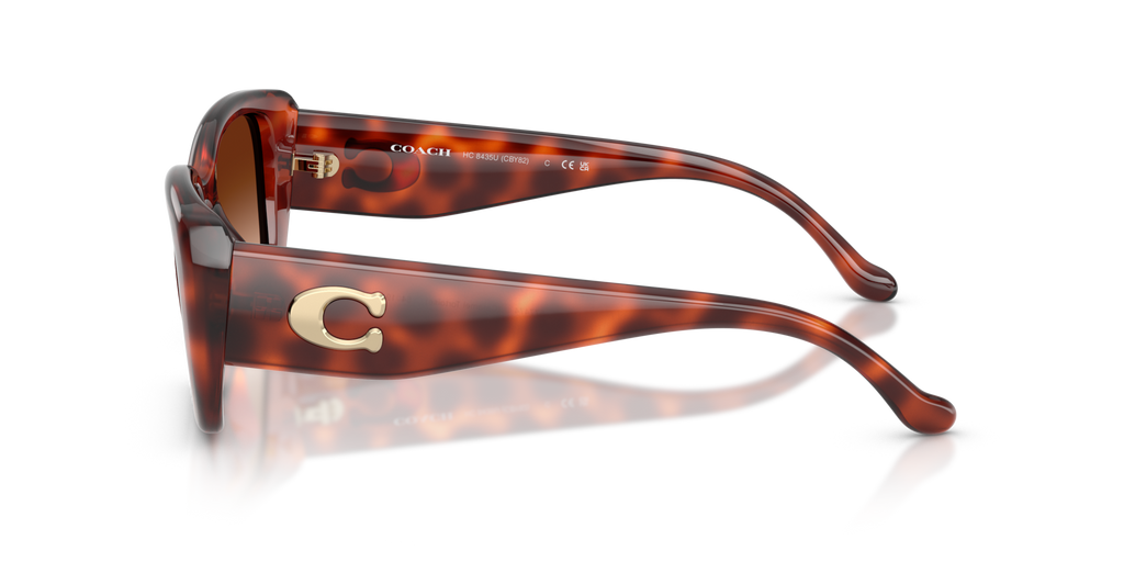 Coach HC8435U CBY82 Square Sunglasses - Caramel Tortoise