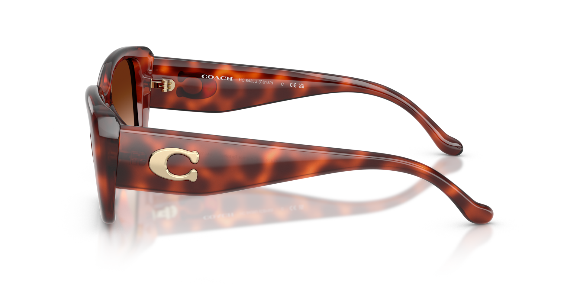 Coach HC8435U CBY82 Square Sunglasses - Milky Merlot
