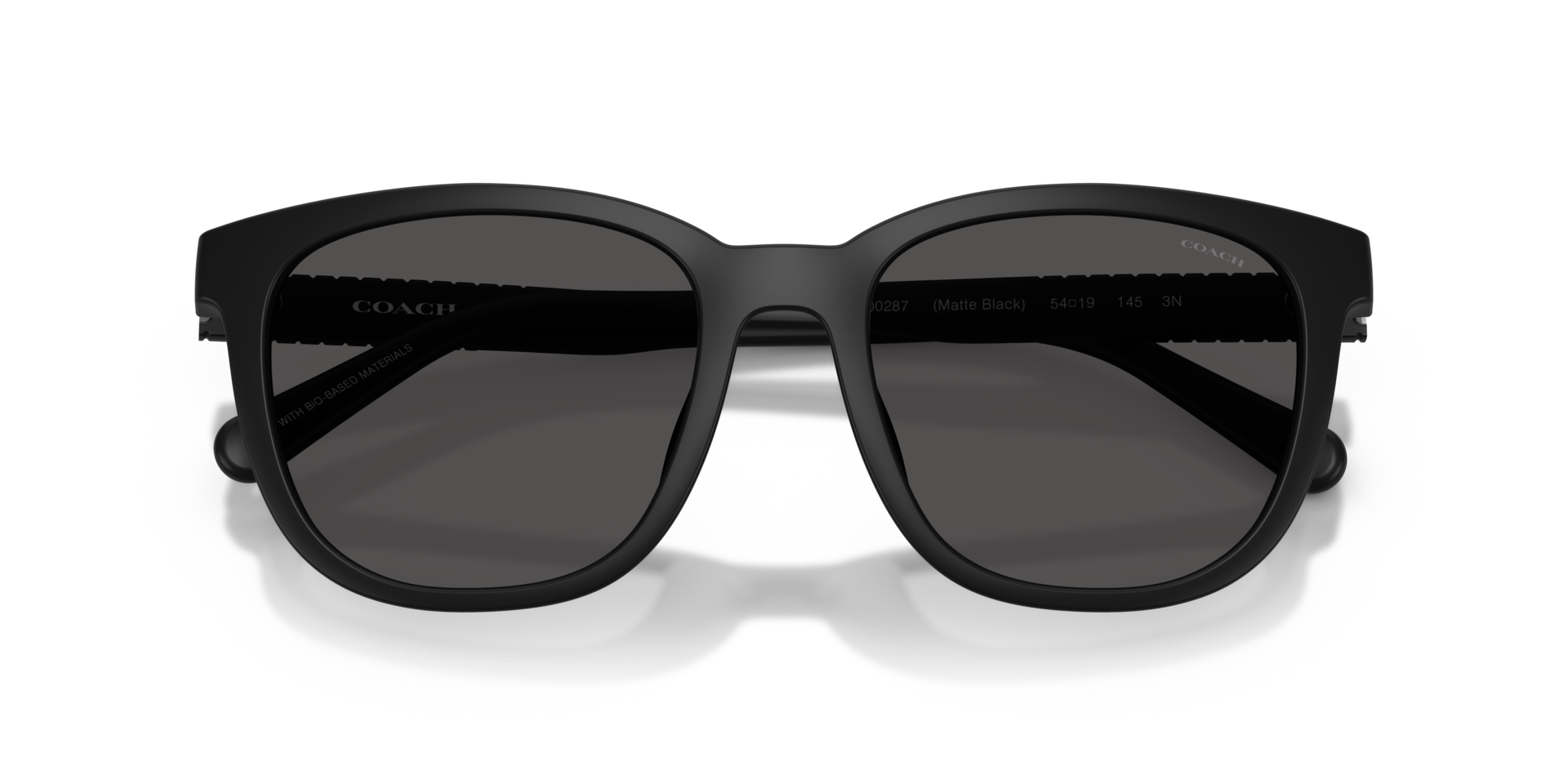 Coach HC8442U CCA00 Square Sunglasses - Matte Transparent Brown