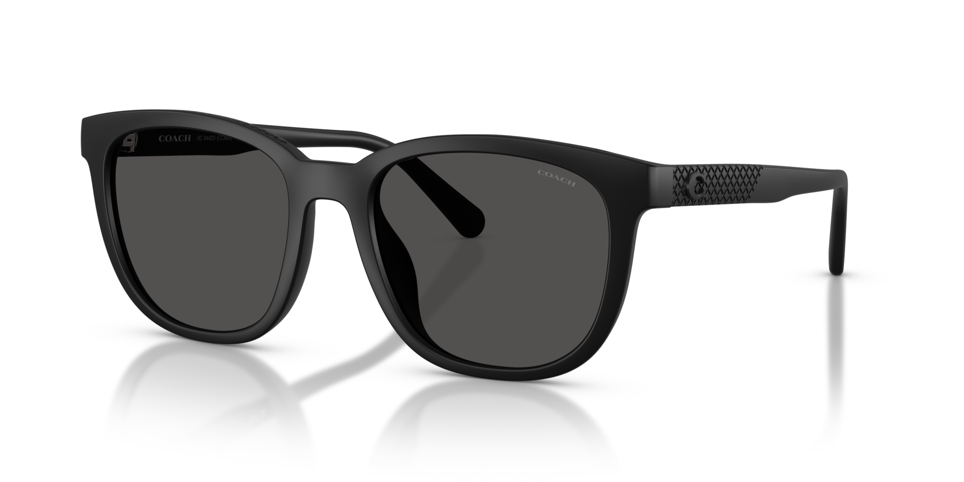 Coach HC8442U CCA00 Square Sunglasses - Matte Transparent Brown