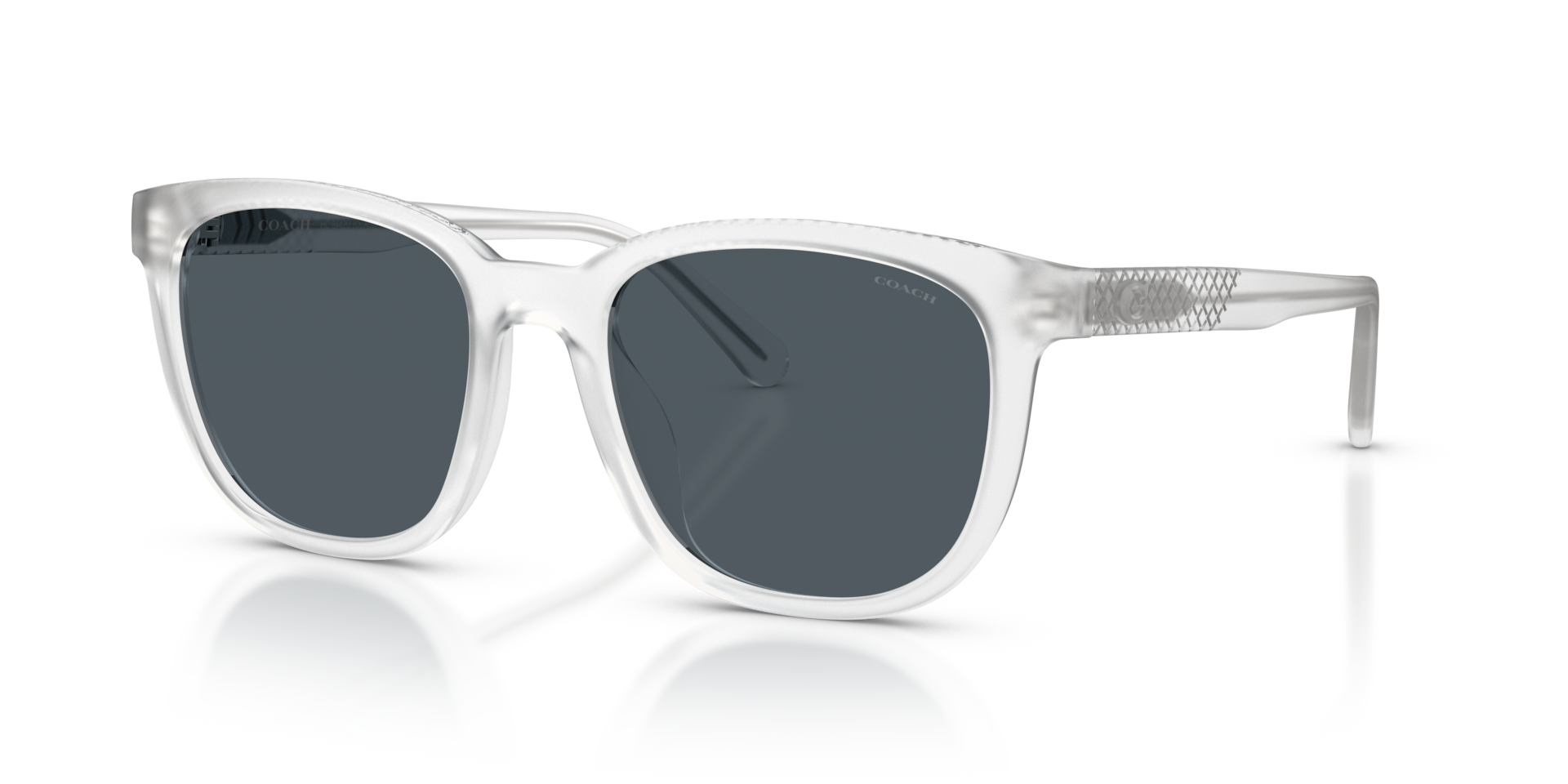 Coach HC8442U CCA00 Square Sunglasses - Transparent Clear