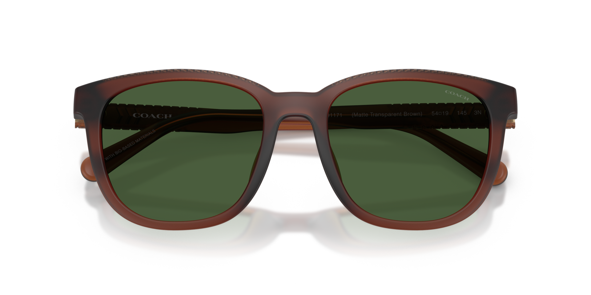 Coach HC8442U CCA00 Square Sunglasses - Matte Transparent Brown