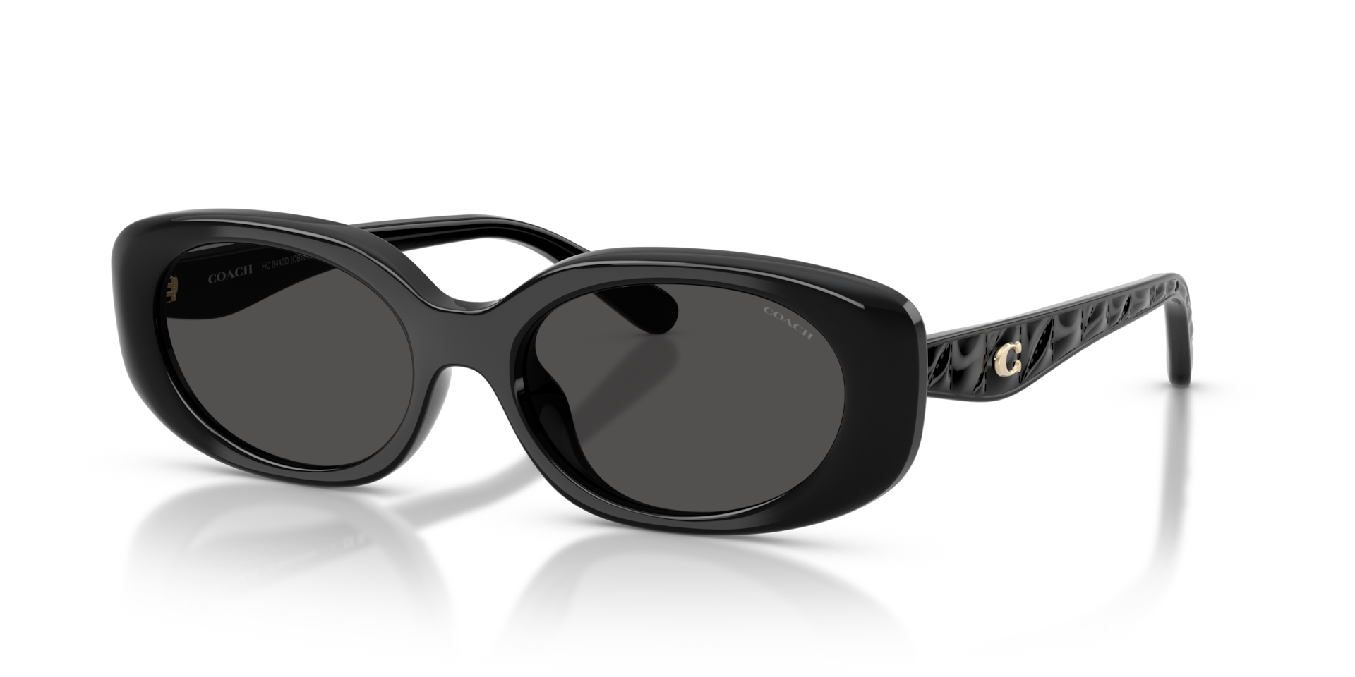 Coach HC8443D CBY84 Oval Sunglasses - Black