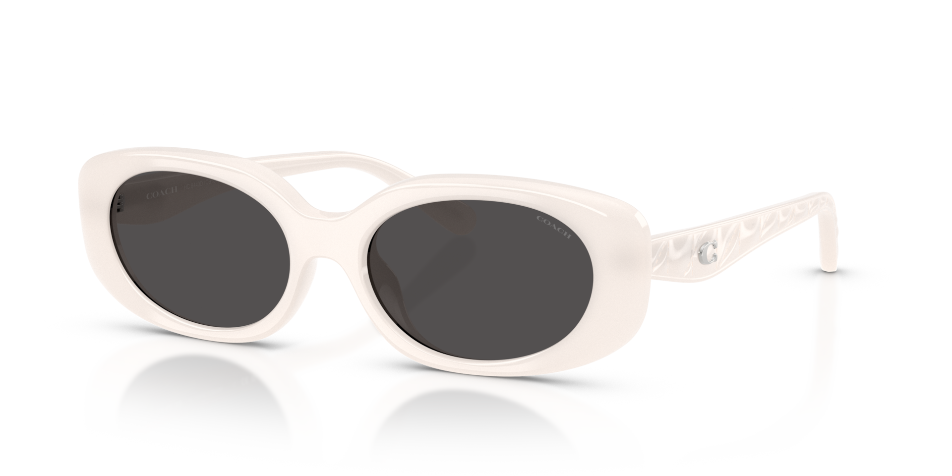 Coach HC8443D CBY84 Oval Sunglasses - Milky Cloud