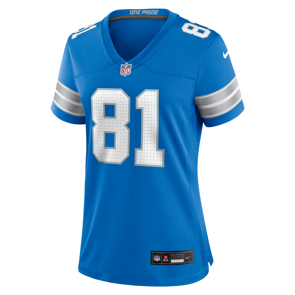Calvin Johnson Detroit Lions Women's Team Retired Jersey - Blue