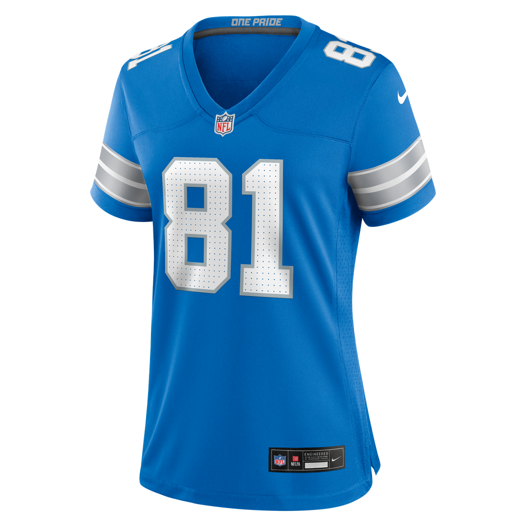 Calvin Johnson Detroit Lions Women's Team Retired Jersey - Blue