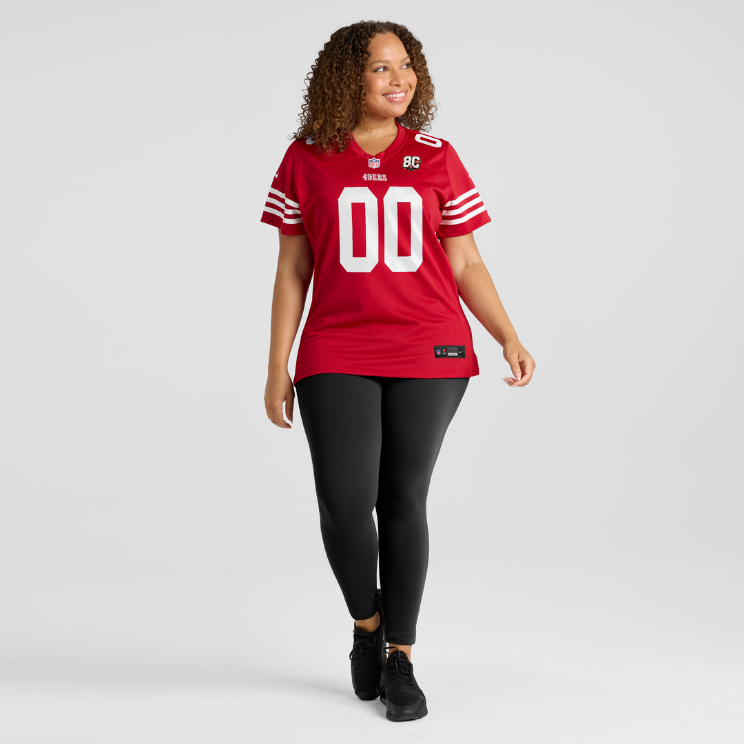 San Francisco 49ers Women's 80th Anniversary Custom Jersey - Scarlet