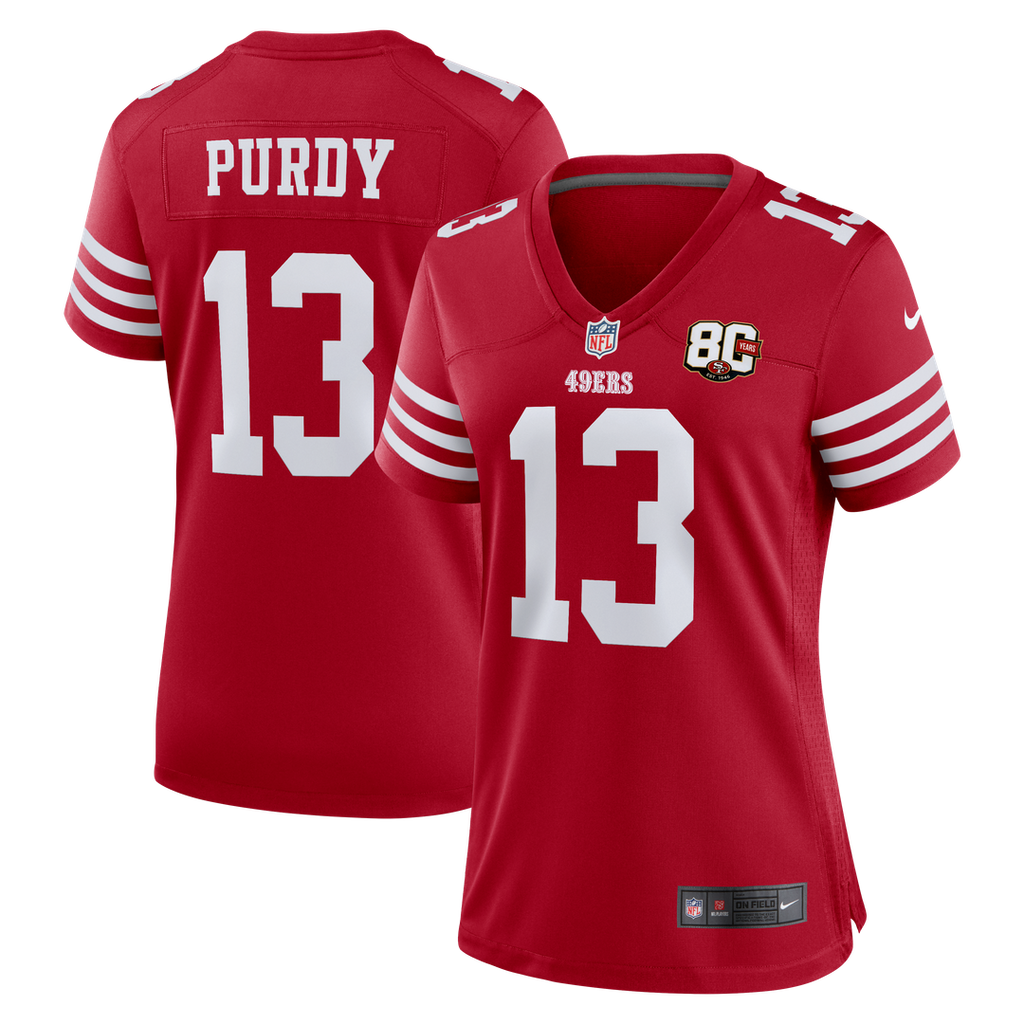 Brock Purdy San Francisco 49ers Women's 80th Anniversary Jersey - Scarlet