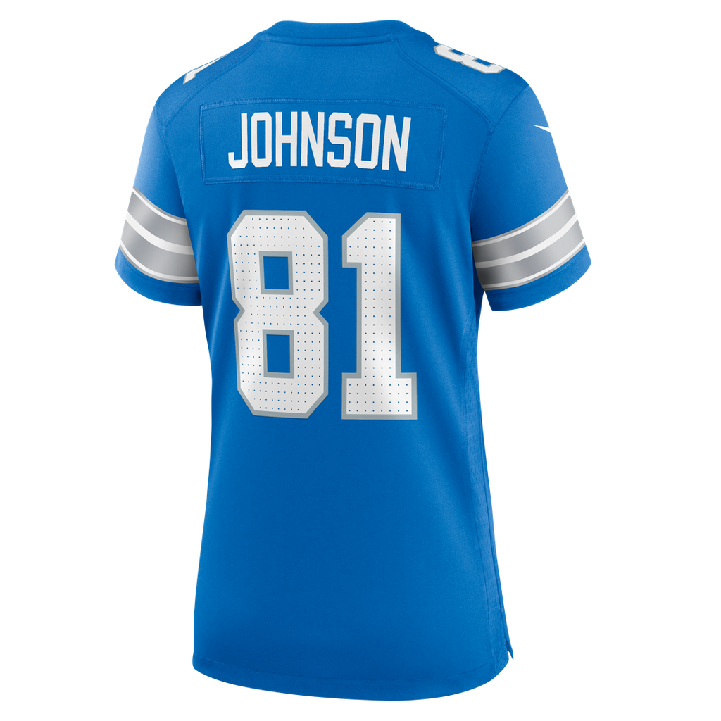 Calvin Johnson Detroit Lions Women's Team Retired Jersey - Blue