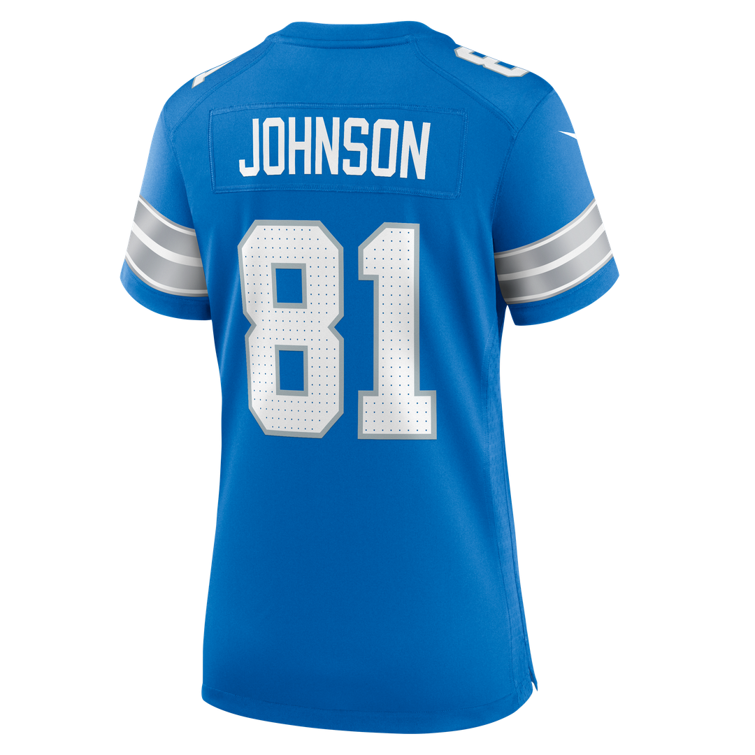 Calvin Johnson Detroit Lions Women's Team Retired Jersey - Blue