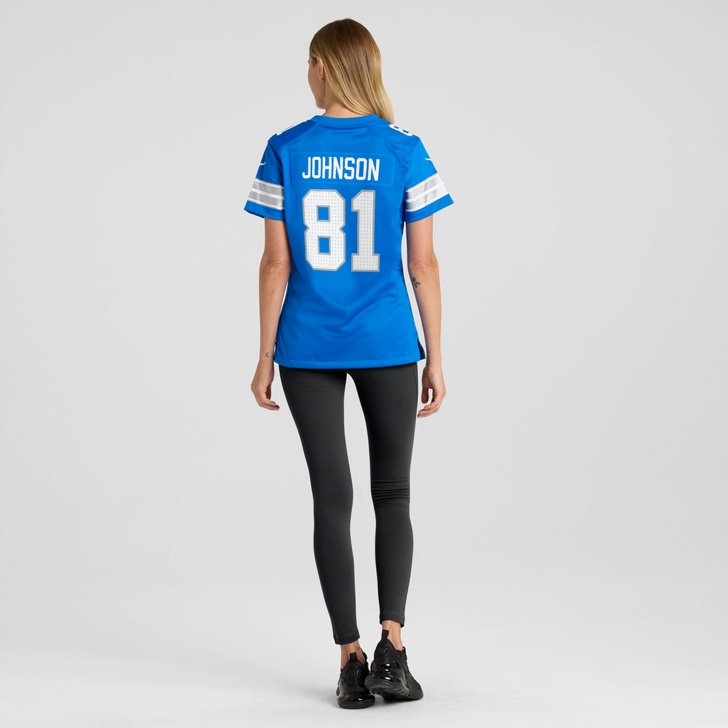 Calvin Johnson Detroit Lions Women's Team Retired Jersey - Blue