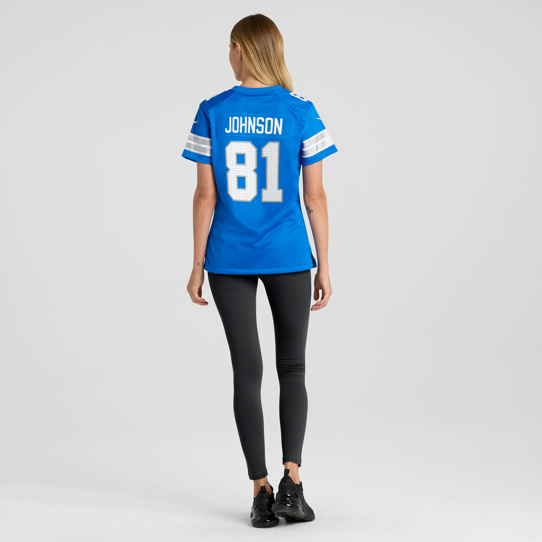 Calvin Johnson Detroit Lions Women's Team Retired Jersey - Blue