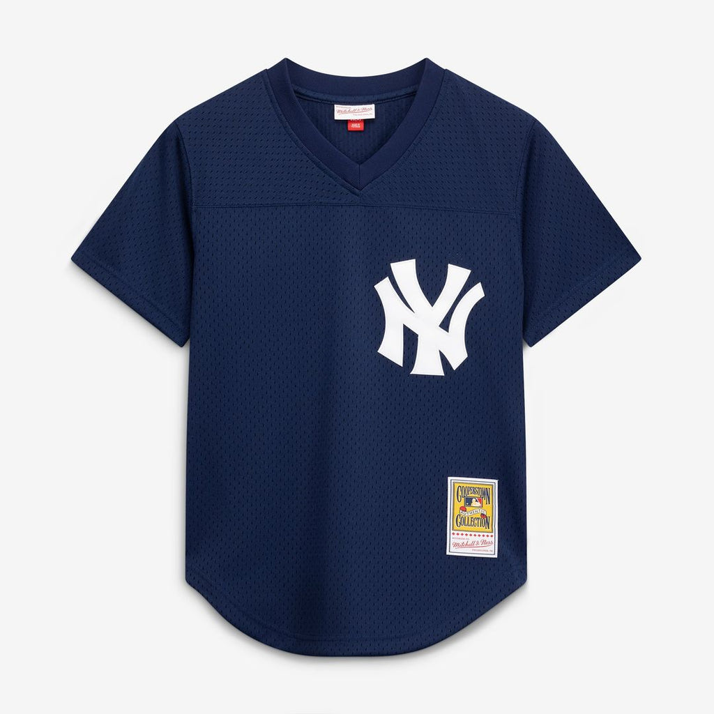 Rickey Henderson New York Yankees Mesh Batting Practice Button-Up Jersey - Navy