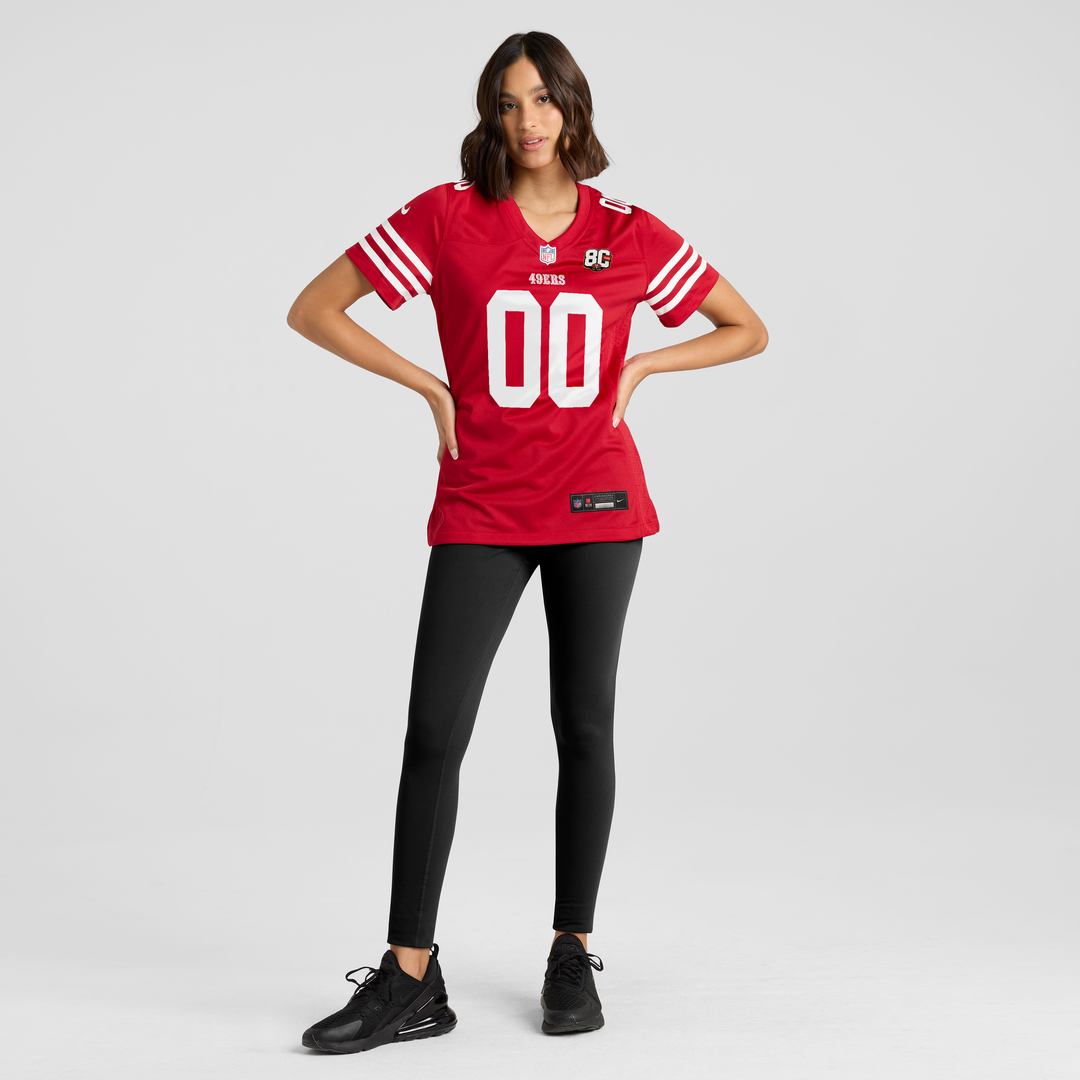 San Francisco 49ers Women's 80th Anniversary Custom Jersey - Scarlet