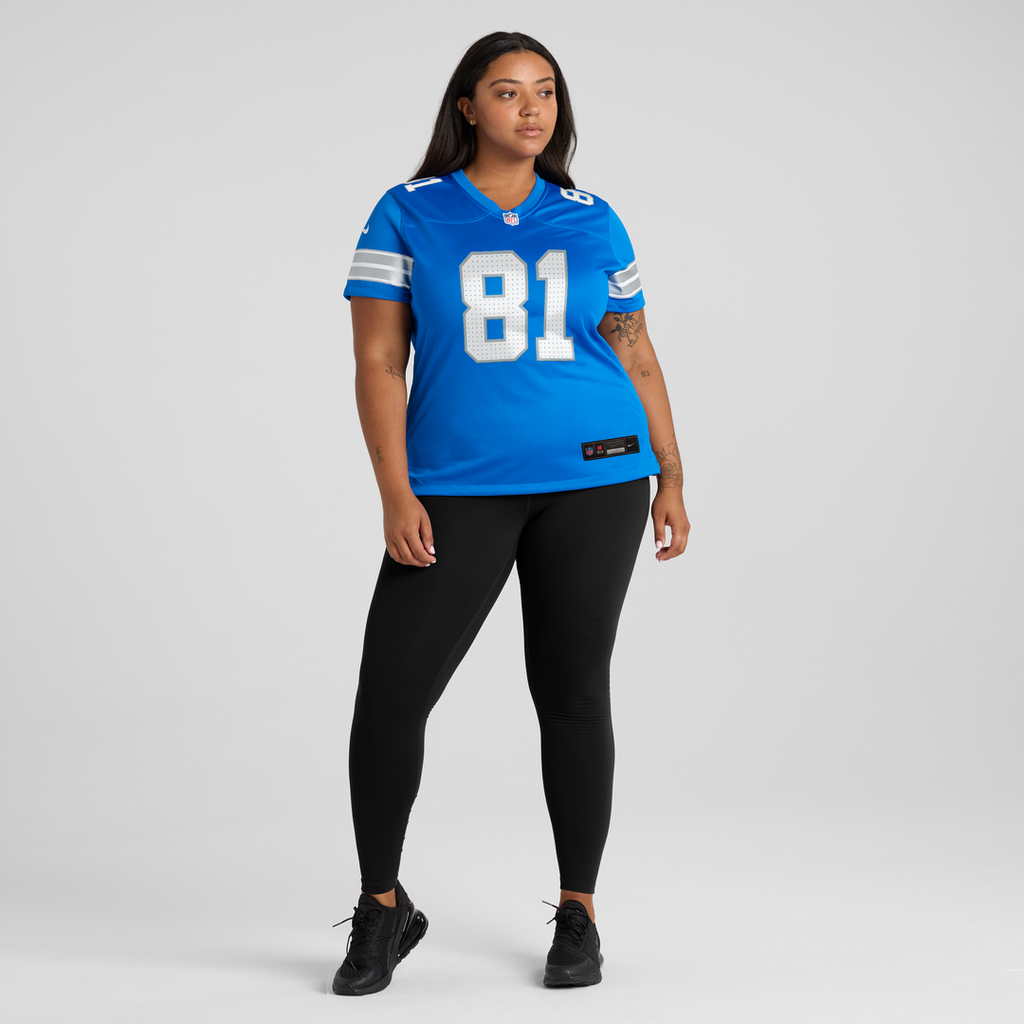 Calvin Johnson Detroit Lions Women's Team Retired Jersey - Blue