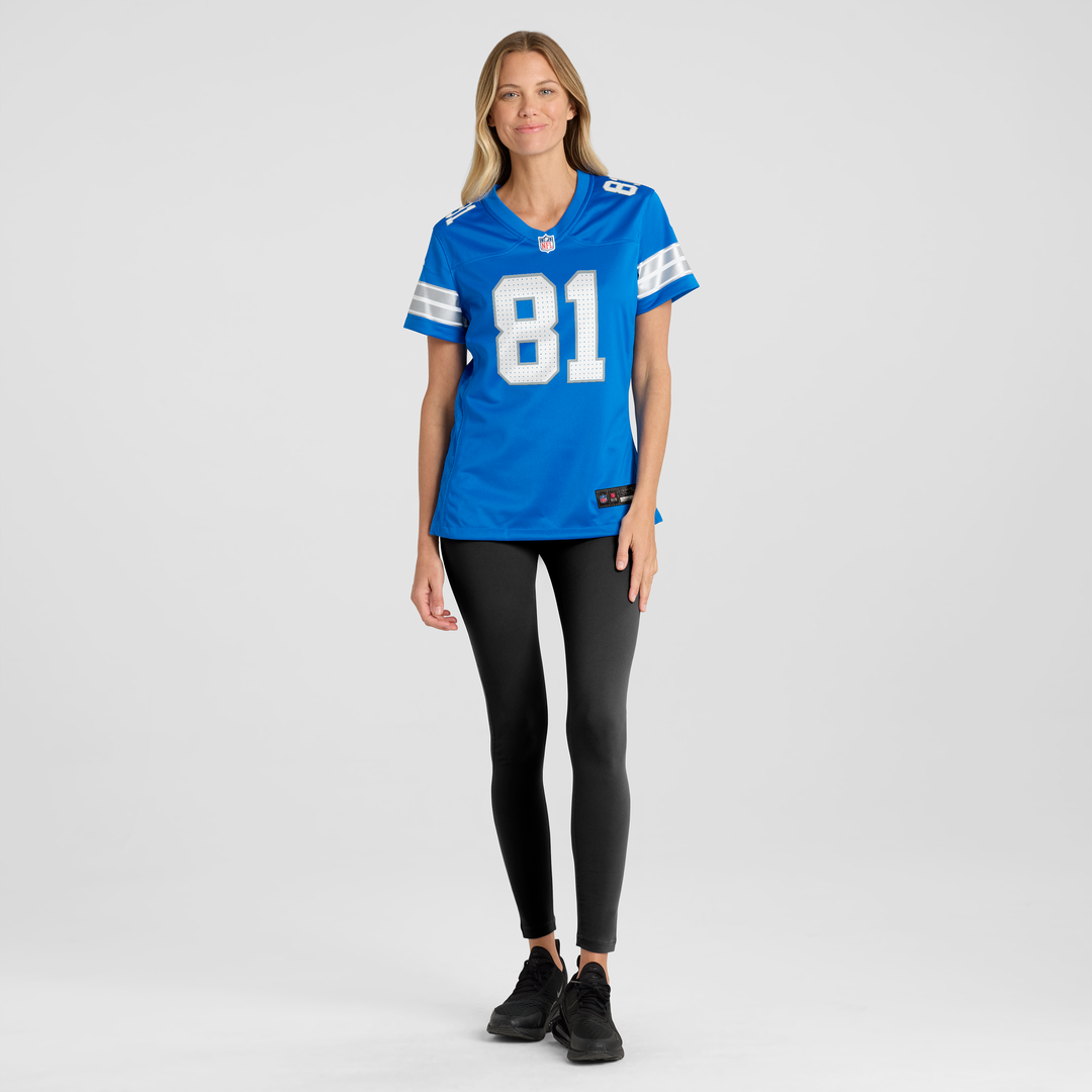Calvin Johnson Detroit Lions Women's Team Retired Jersey - Blue