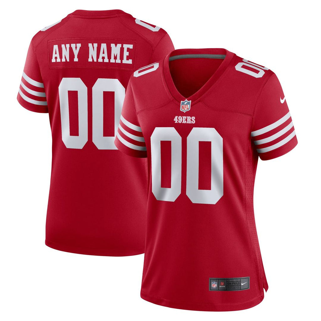 San Francisco 49ers Women's 80th Anniversary Custom Jersey - Scarlet